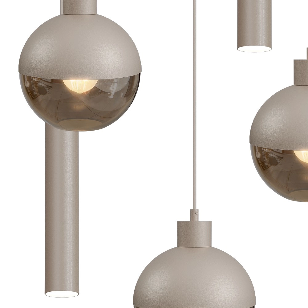 Lampe suspendue à 5 lumières Opera Ø 50 cm beige terra Masterlight 8718121424323