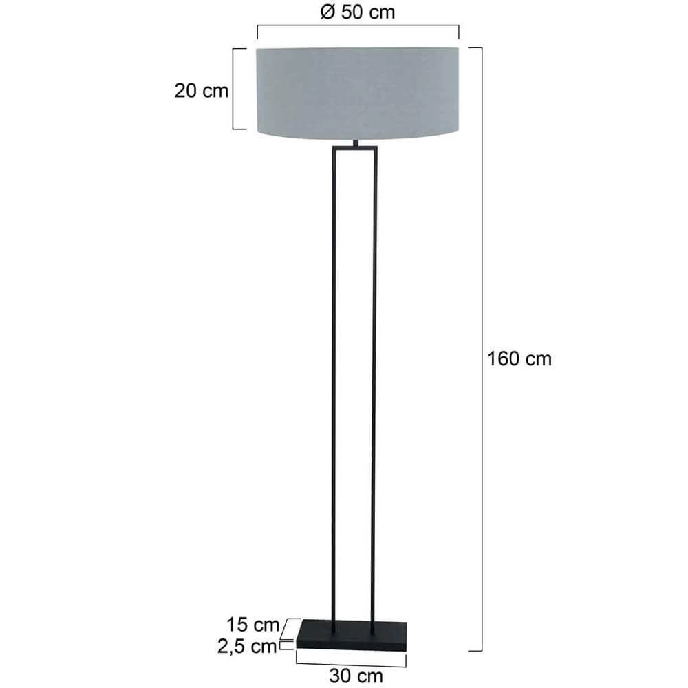 Lampadaire Stang Noir avec capuche bleu clair Steinhauer 8712746175073