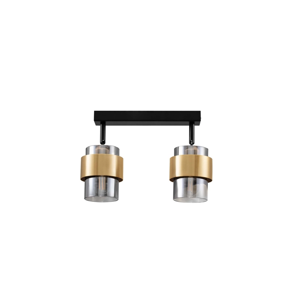 Plafonnier Sianna 2 lumières noir avec or Lyora 5212017452603