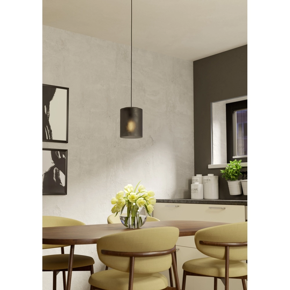 Lampe suspendue Colomera Ø 15 cm - verre dépoli fumé Eglo 9008606307142