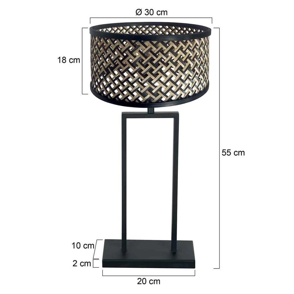 Lampe de table 55cm Stang avec abat-jour en bambou Steinhauer 8712746173932