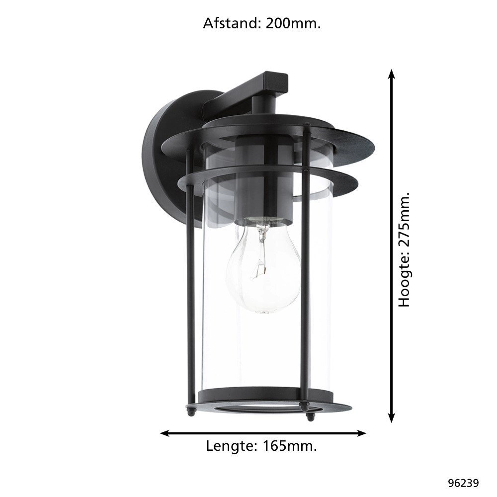 Lampe d'extérieur Valdeo noir Eglo 9002759962395