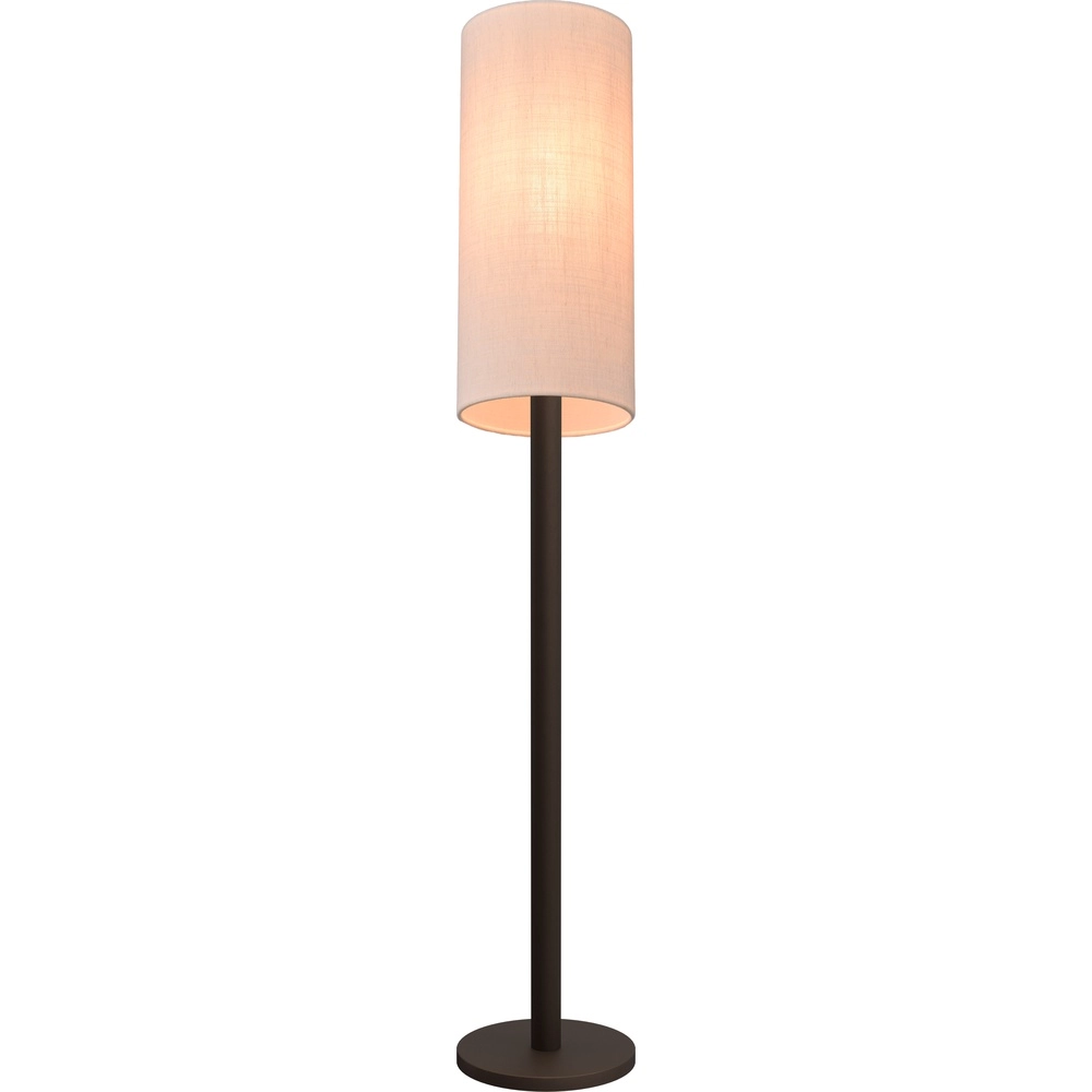 Lampe de pied Lisbourg Cacao avec un chapeau blanc foncé