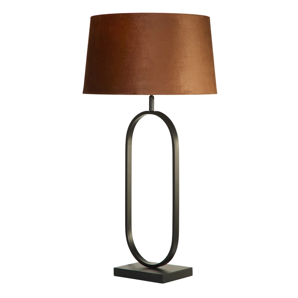 Lampe de table Modish Noir avec capuche orange