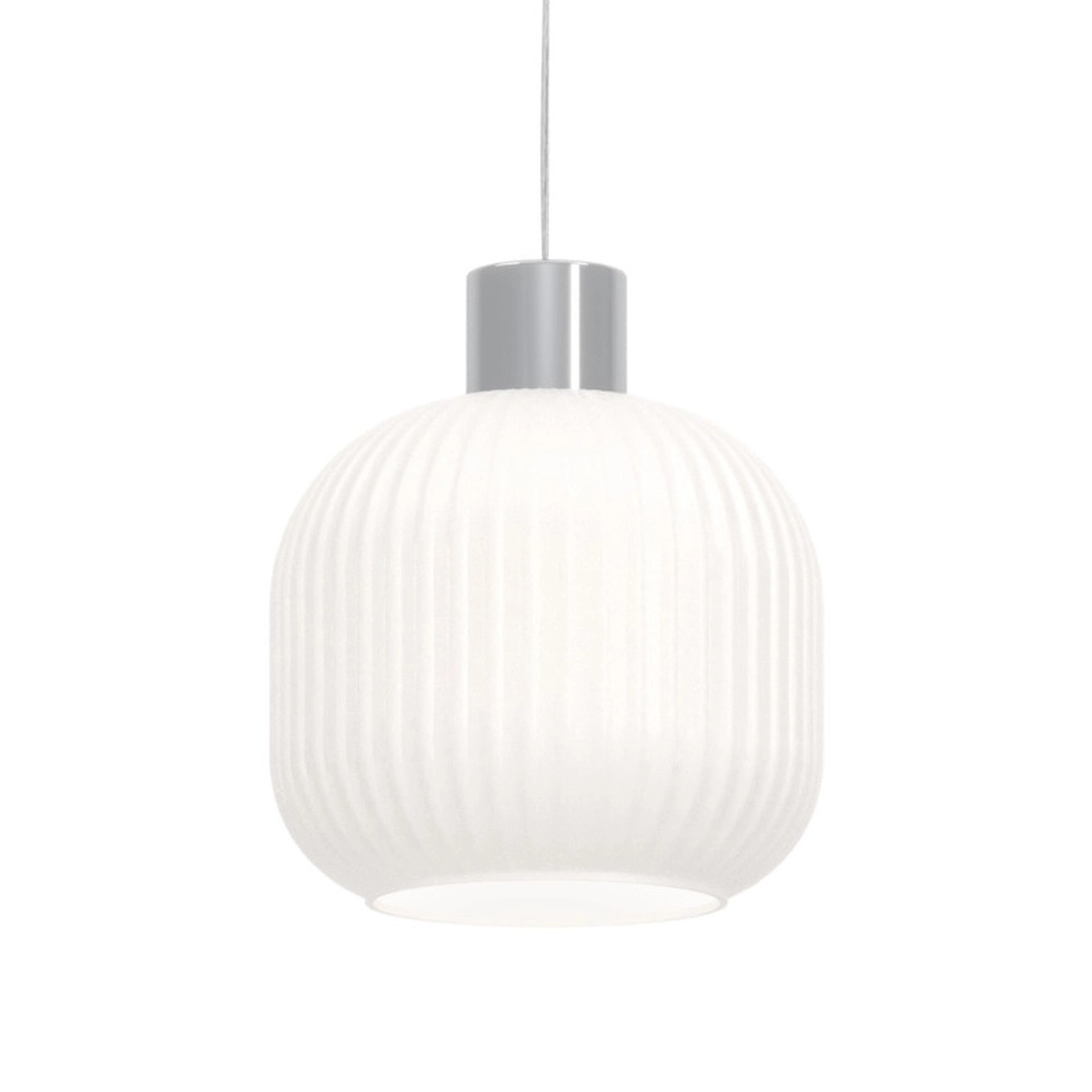 Lampe pendante de conception Dasmina chrome avec blanc Ø 20cm
