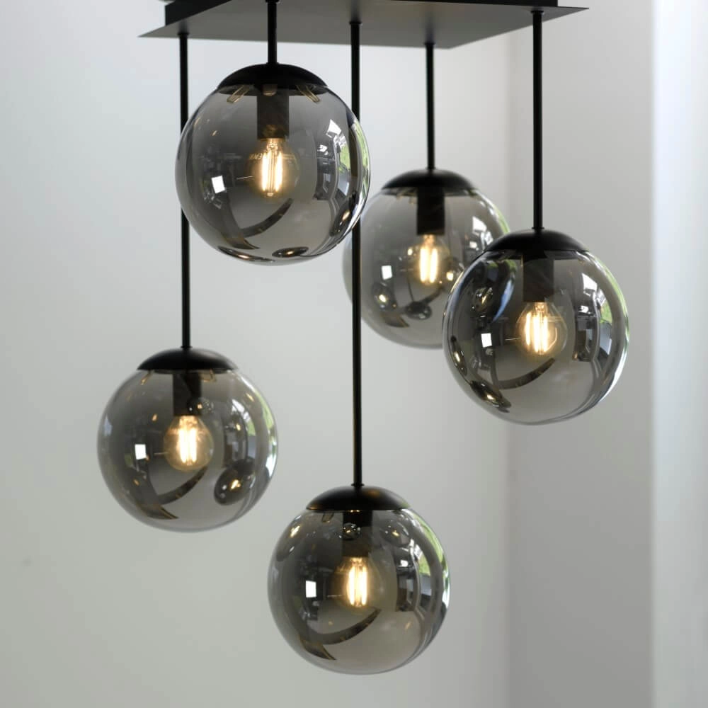 Plafonnier 5 lumières Big Widow noir Just Light 4043689988371