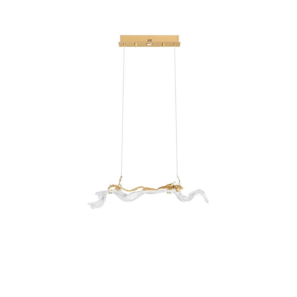 Lampe pendante dorée Avesa avec du verre transparent Lyora 5212063500419