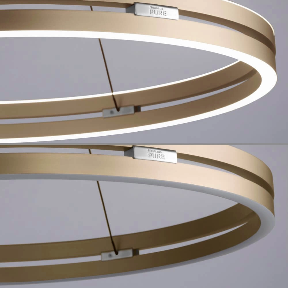 Lampe suspendue élégante Pure E-Loop laiton Ø 70cm Paul Neuhaus 4012248372296