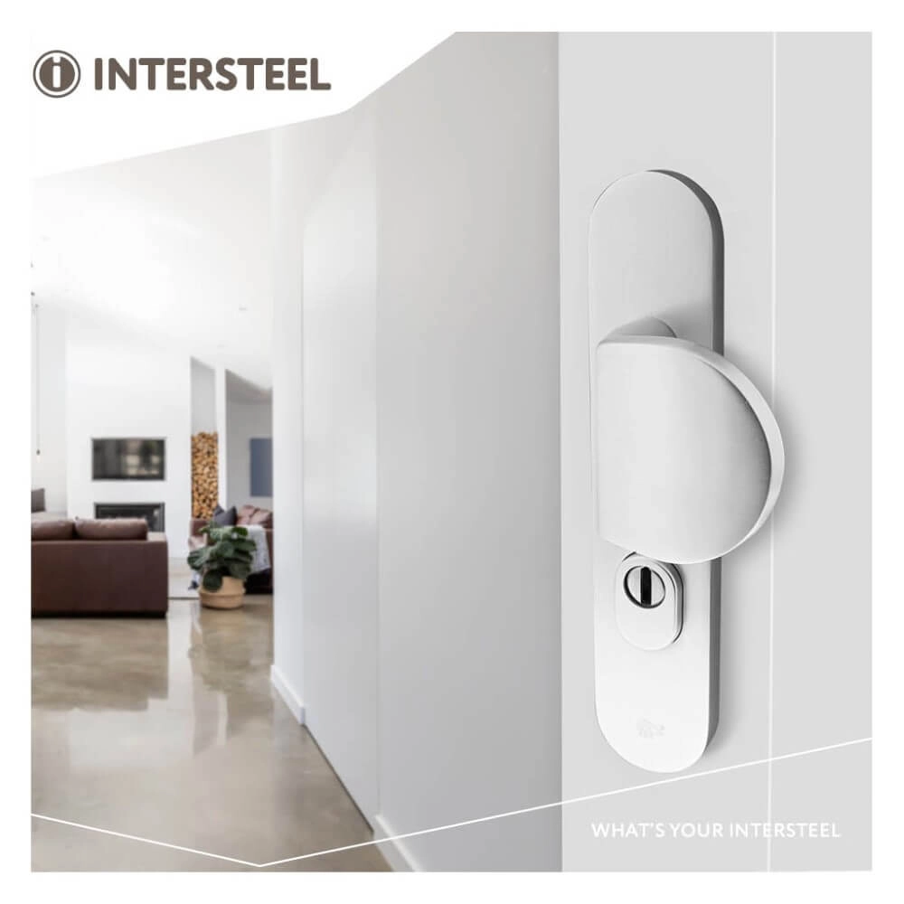 Quincaillerie de porte d’entrée ovale Vurano Protection contre la traction du noyau PC 72mm acier inoxydable Intersteel 8714186447758
