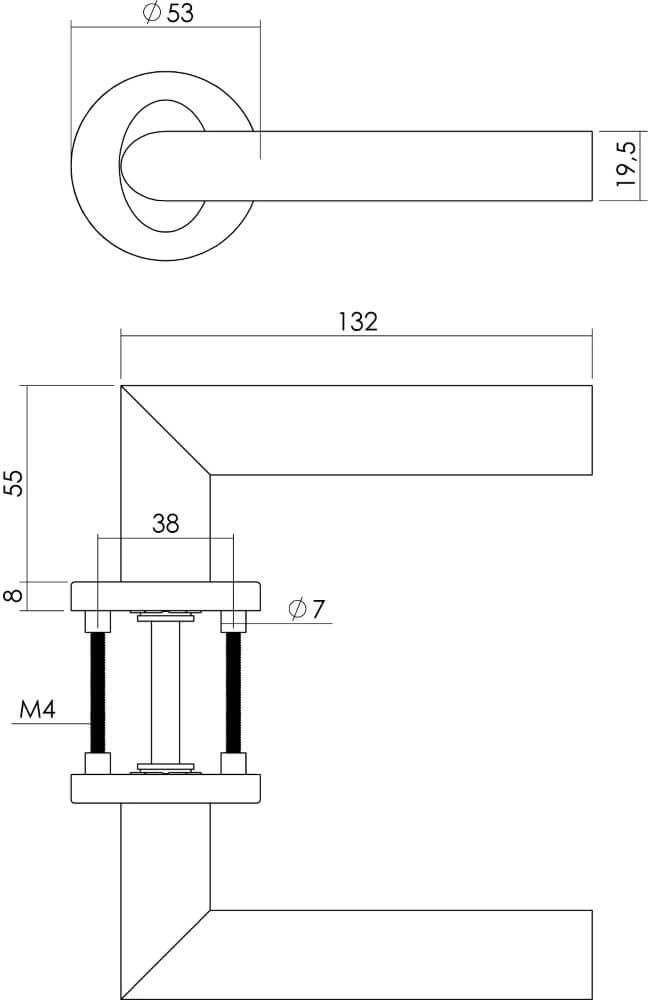 Poignée Girona Rosace avec arête en acier inoxydable Intersteel 8714186159897