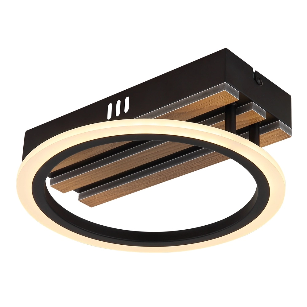 Lampe de plafond Blevins noir avec bois Globo 9007371569168