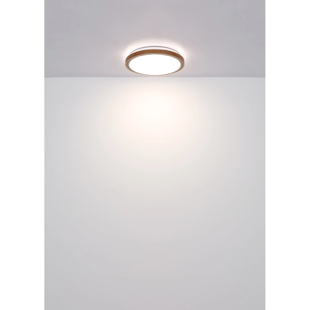 Lampe de plafond Bruno Ø 36 cm noir avec bois Globo 9007371474592
