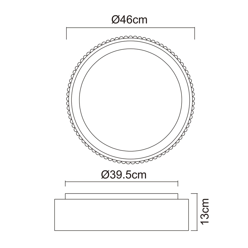 Lampe de plafond Kemp noir Ø 46cm Globo 9007371575268