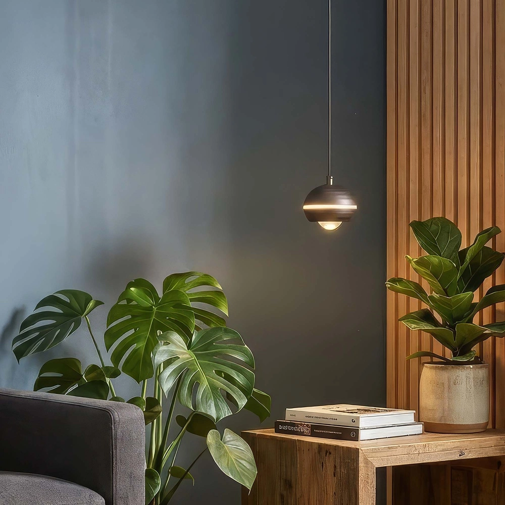 Lampe pendante de conception Meteor Seulement du nickel noir Searchlight 5,05342E+12