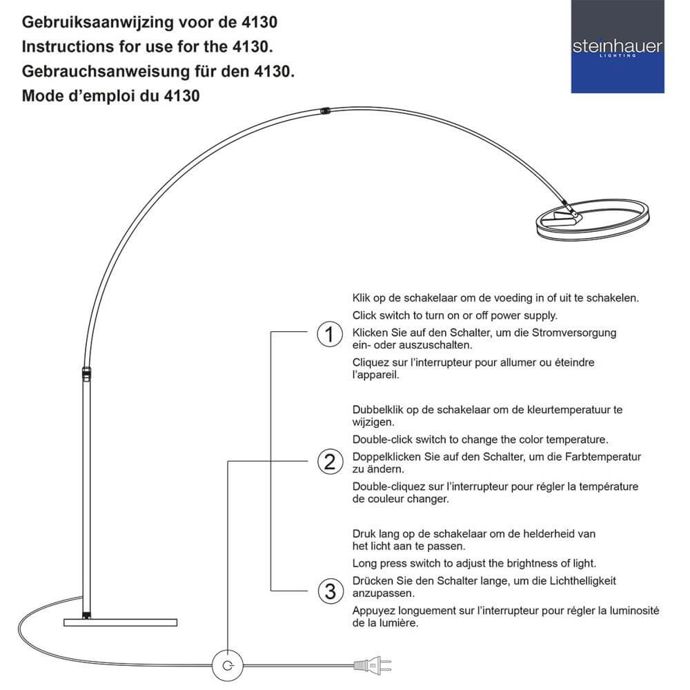 Lampe à arc design Ringlux métal Steinhauer 8712746177282
