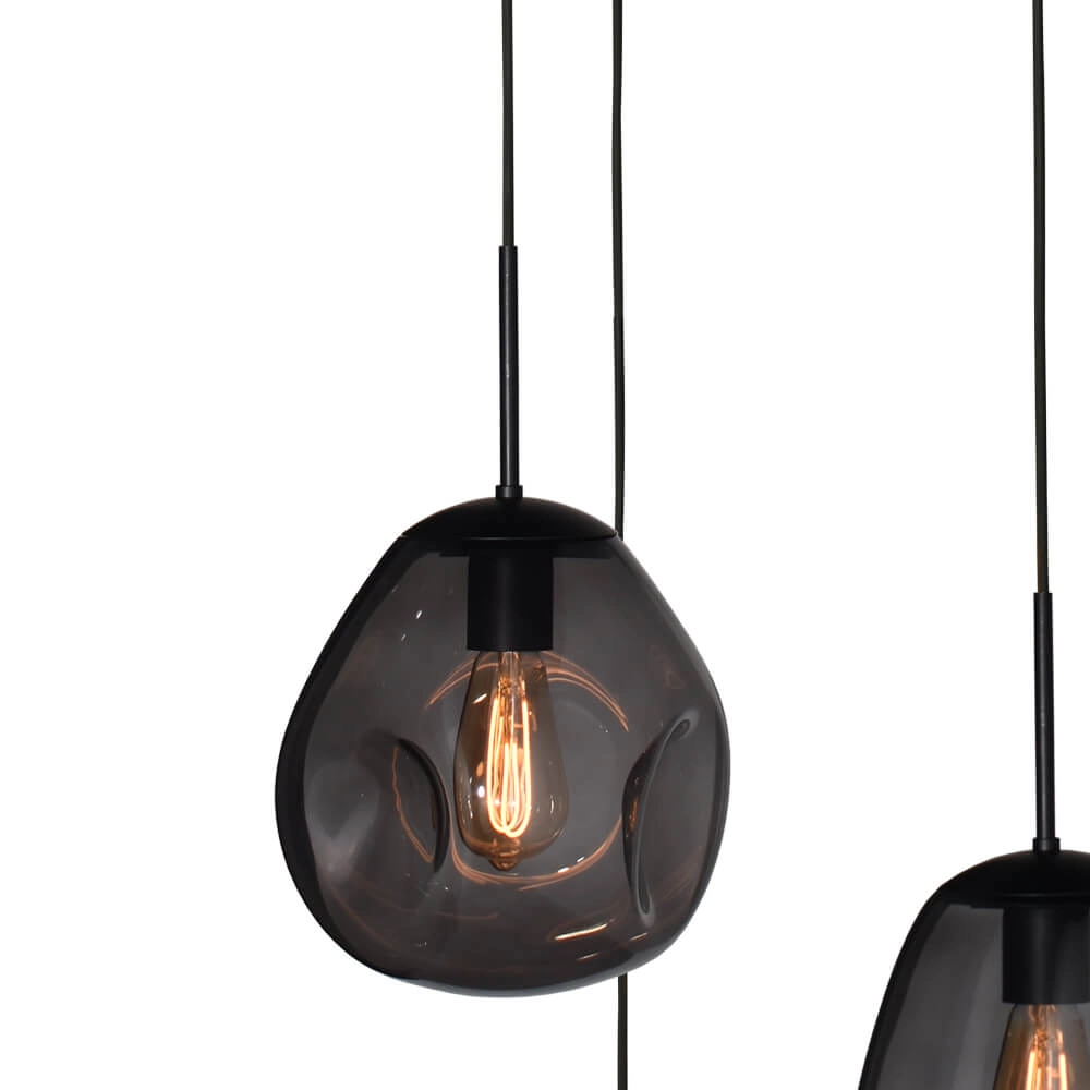 Lampe suspendue Lava 3x verre à fumée Masterlight 8718121286464