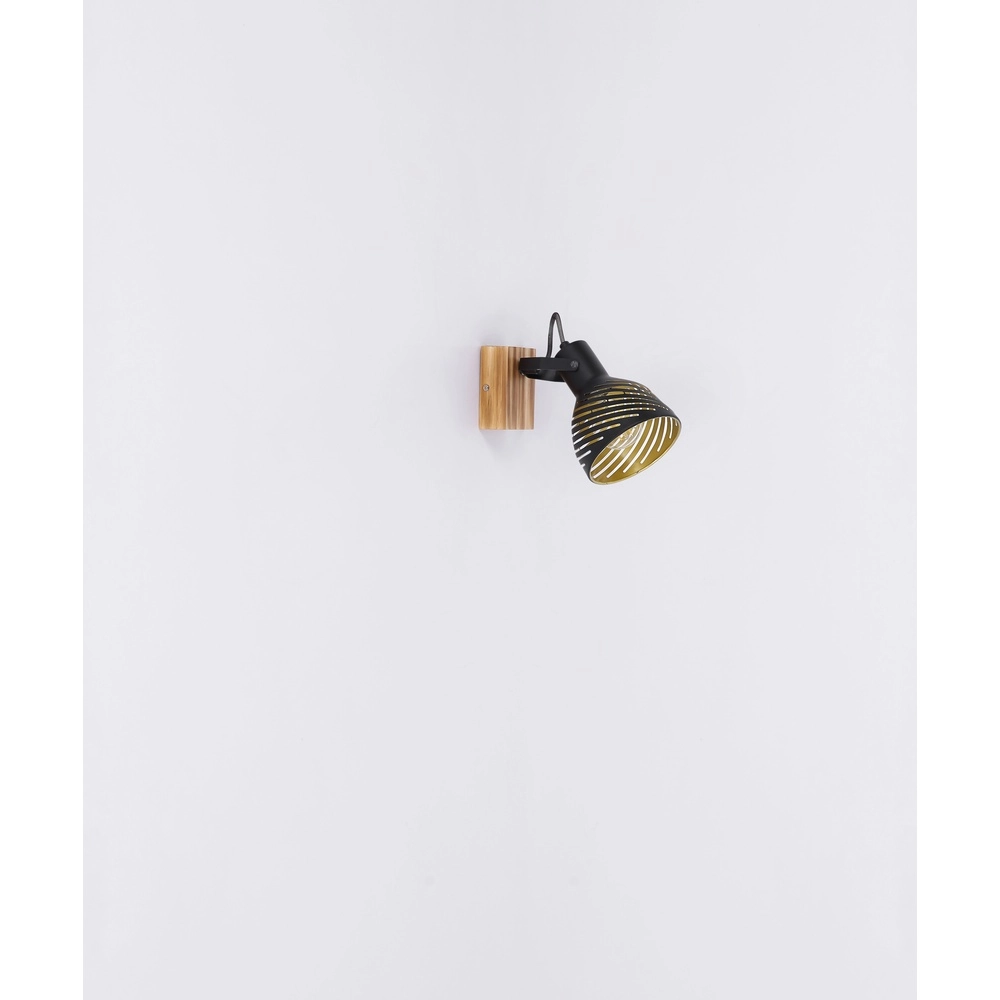 Lampe murale Lenna Bois avec du noir Globo 9007371419685