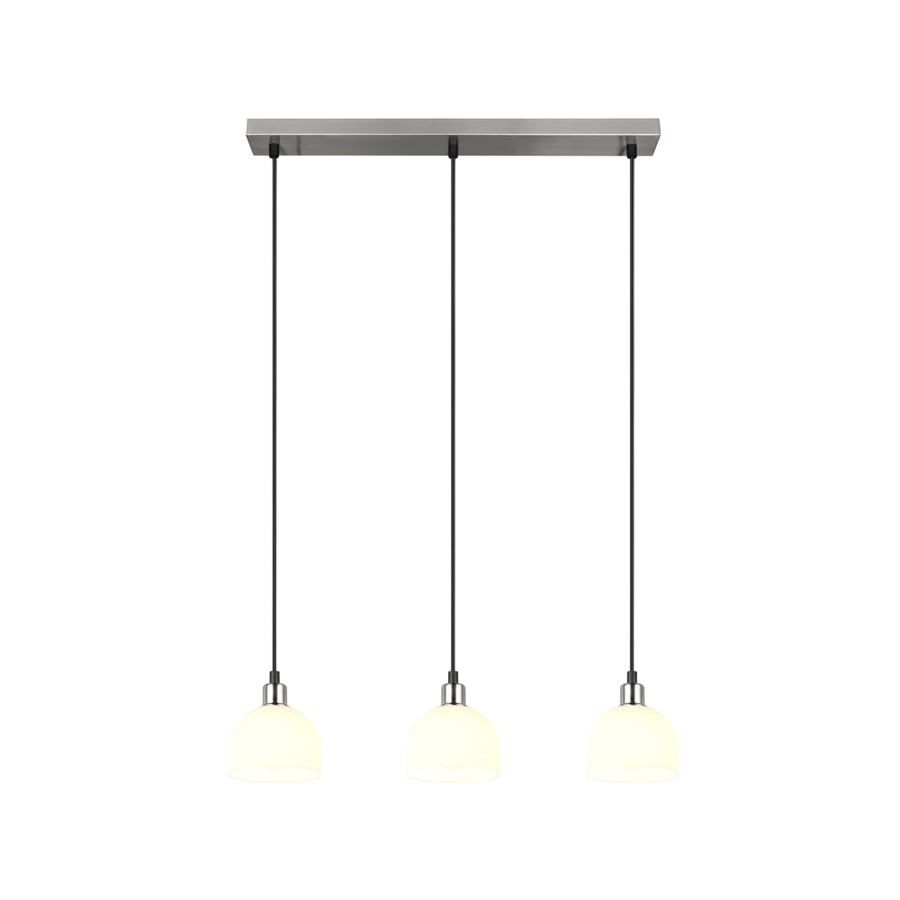 Suspension nickel Molly Verre blanc à 3 lumières Trio 4017807618099