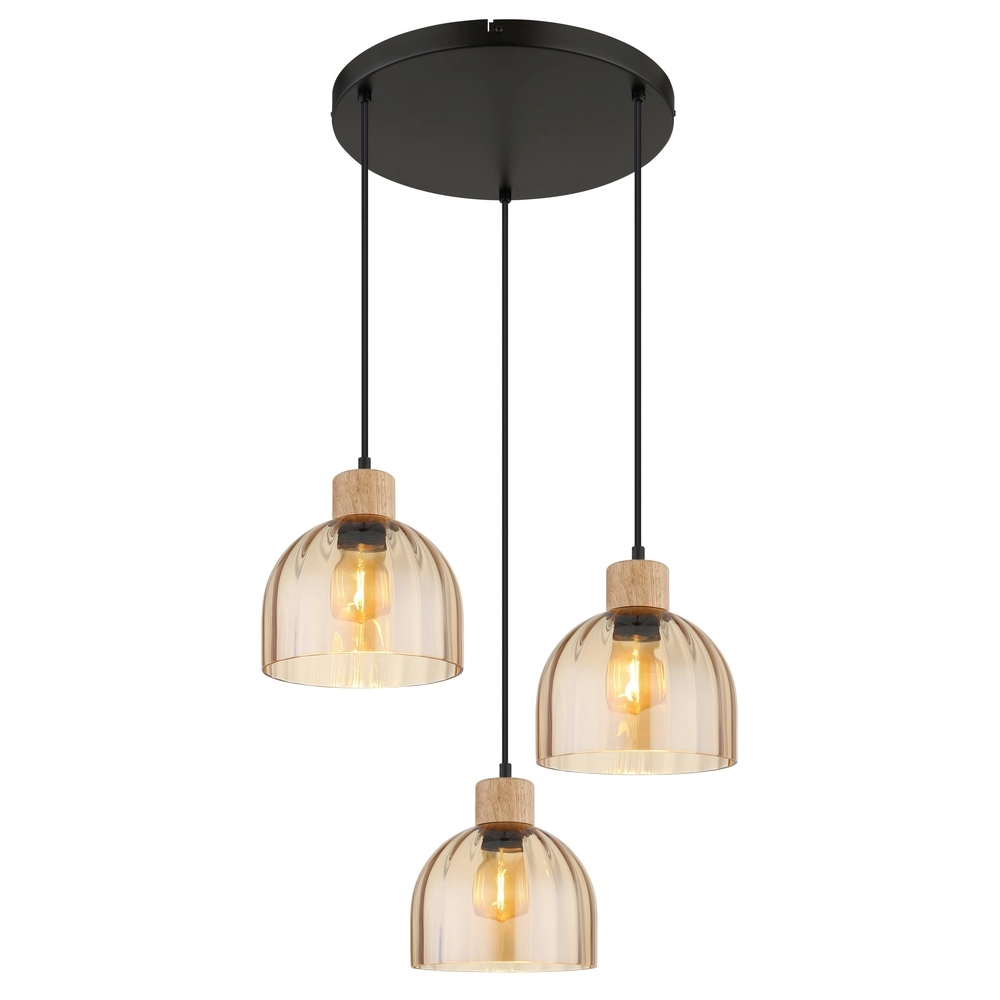 Lampe pendante à 3 lampes Swanson Noir