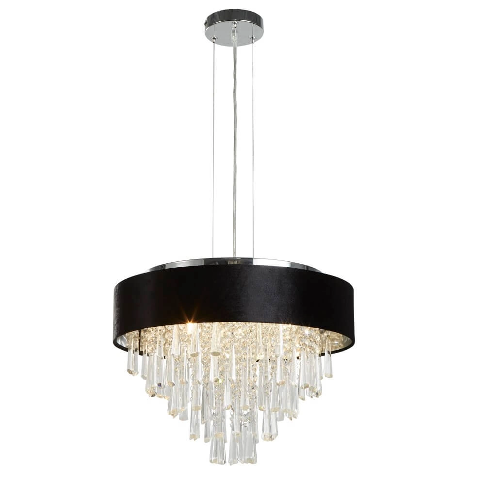 Lustre Glamour noir avec chrome Searchlight 5053423244136
