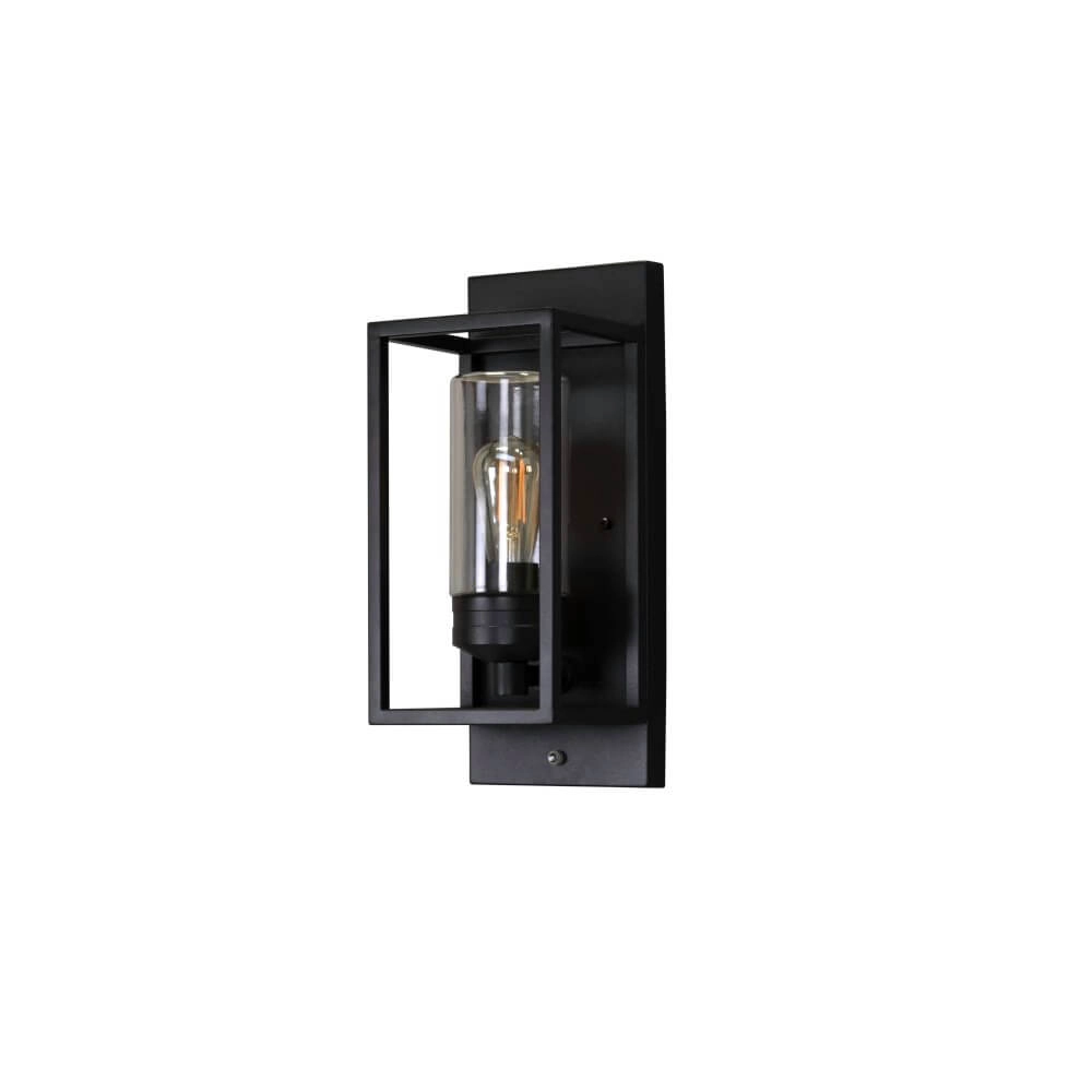 Applique noire Trani avec capteur crépusculaire