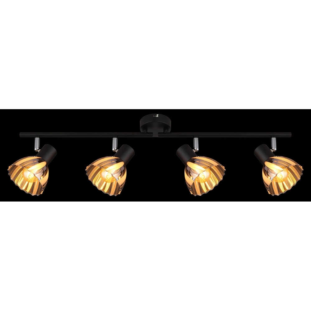 Lampe de plafond à 4 lumières Zachery Noir Globo 9007371525492