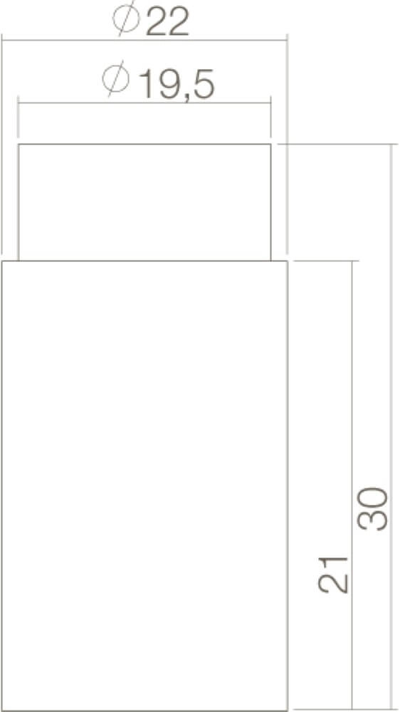 Butoir Stelo paroi 22x30mm court en acier inoxydable Intersteel 8714186082409