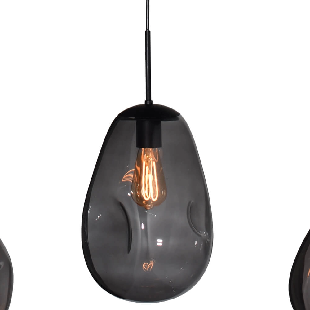 Lampe suspendue Lava 4x verre à fumée Masterlight 8718121286150
