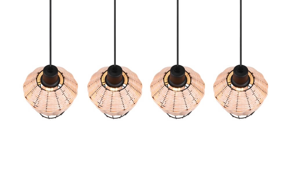 Lampe suspendue pour table à manger Borka rotin Trio 4017807556179