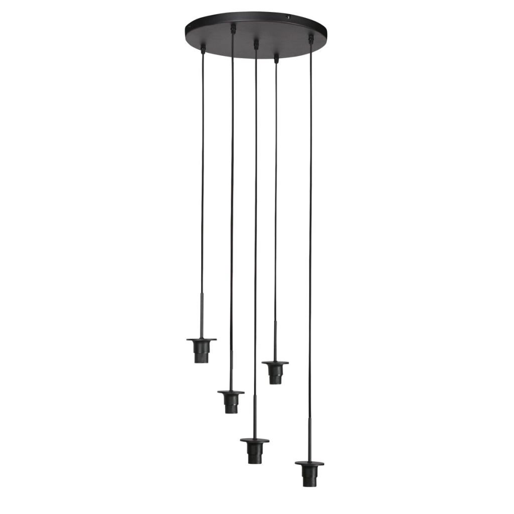 Lampe suspendue à 5 lumières Nox Light avec des capuchons de bambou Steinhauer 8712746183177