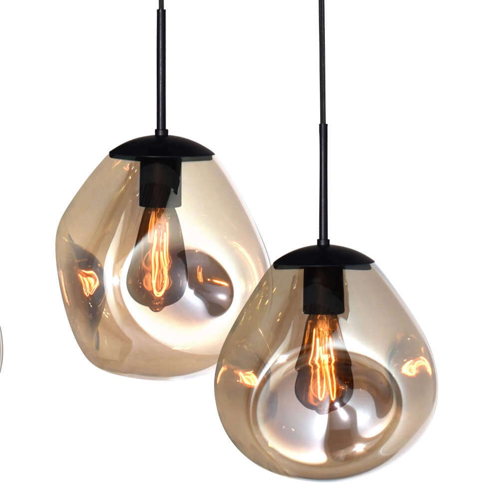 Lampe suspendue Lava 6x verre doré Ø 24cm Masterlight 8718121286211