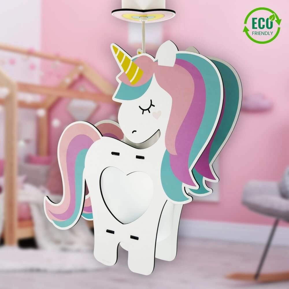 Suspension chambre d’enfant Unicorns noir avec fenêtre blanche Dalber 8420406415970