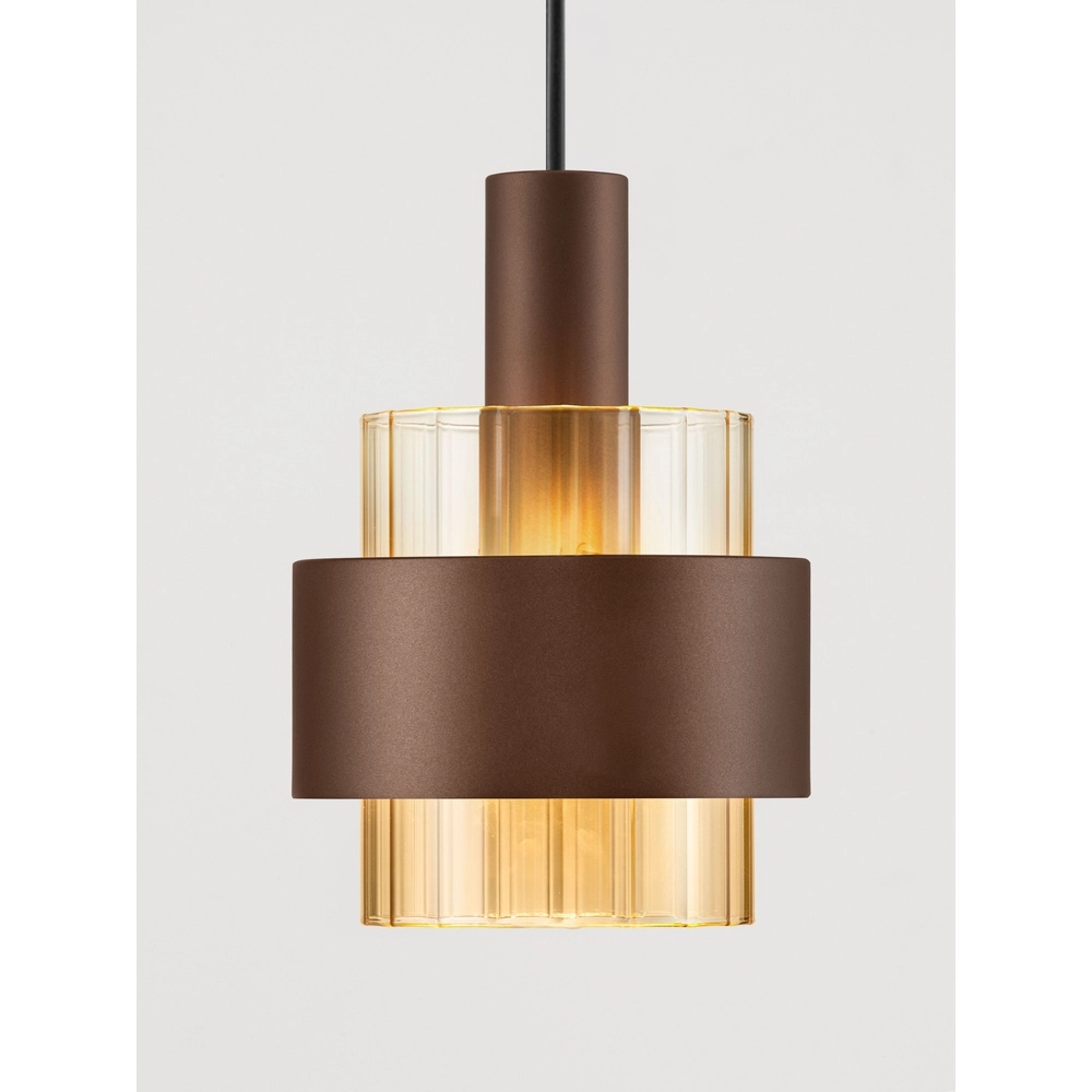 Lampe pendante moderne Serena brun café Ø 18,5cm Lyora 5212063501133