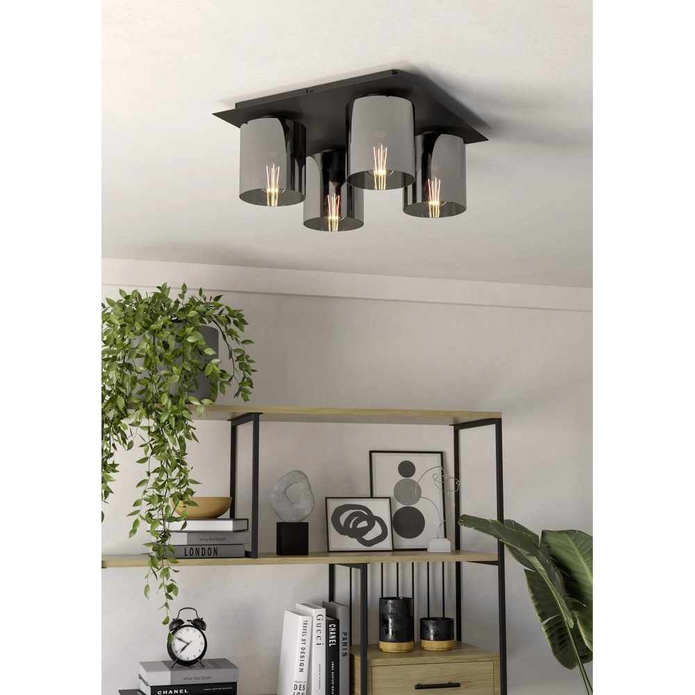 Lampe de plafond Gorosiba 1 38x38cm - avec verre fumé Eglo 9002759996321