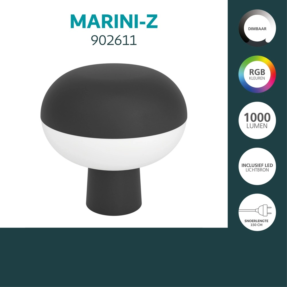 Lampe de table intelligente Marini-Z Noir Eglo 9008606390380