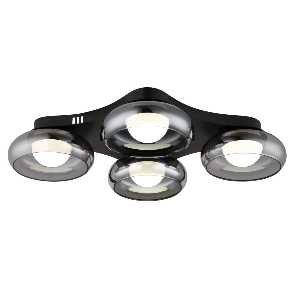 Lampe de plafond à design Carlene Noir à 4 lumières Globo 9007371575176