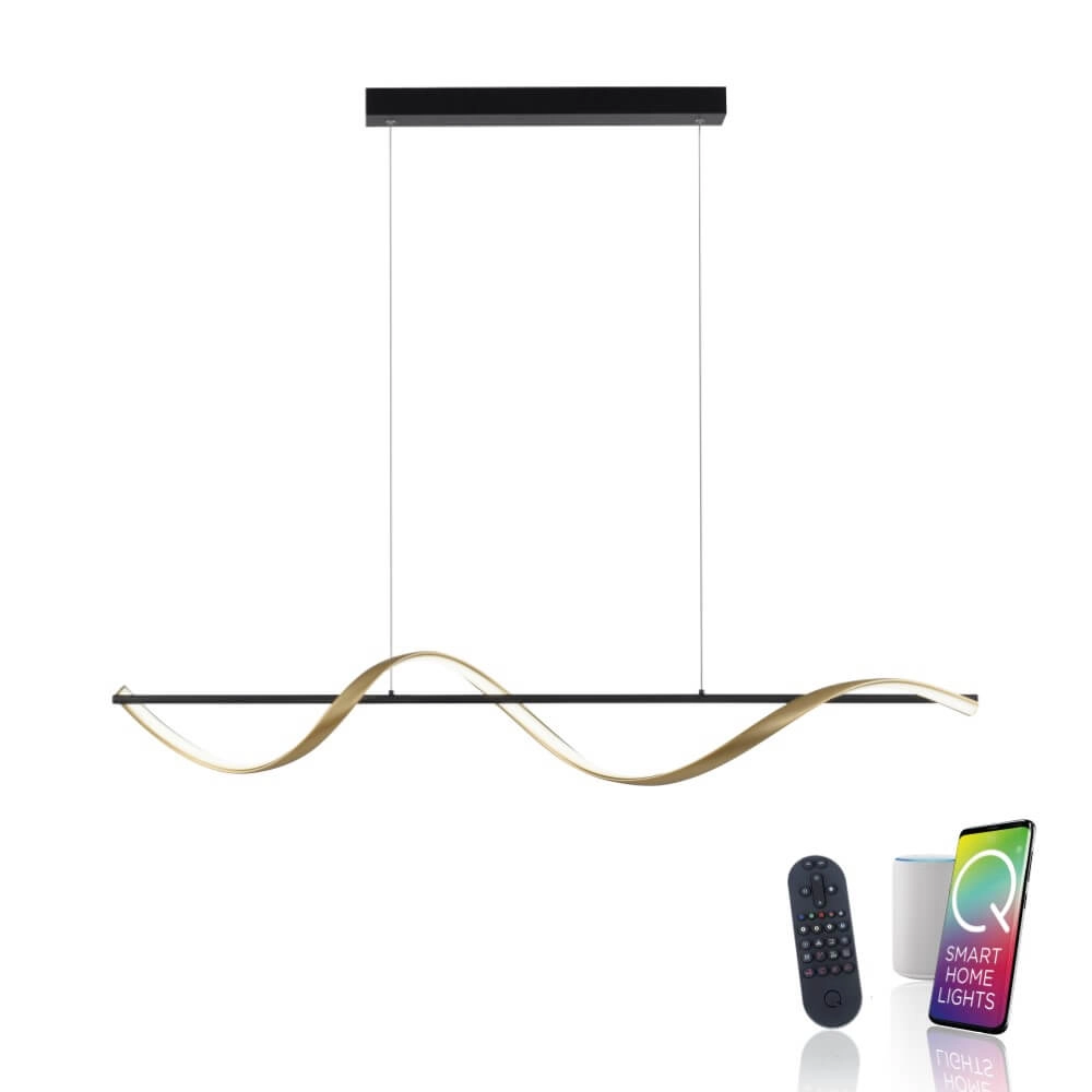 Lampe suspendue ondulée Q-Swing anthracite Paul Neuhaus 4012248373767