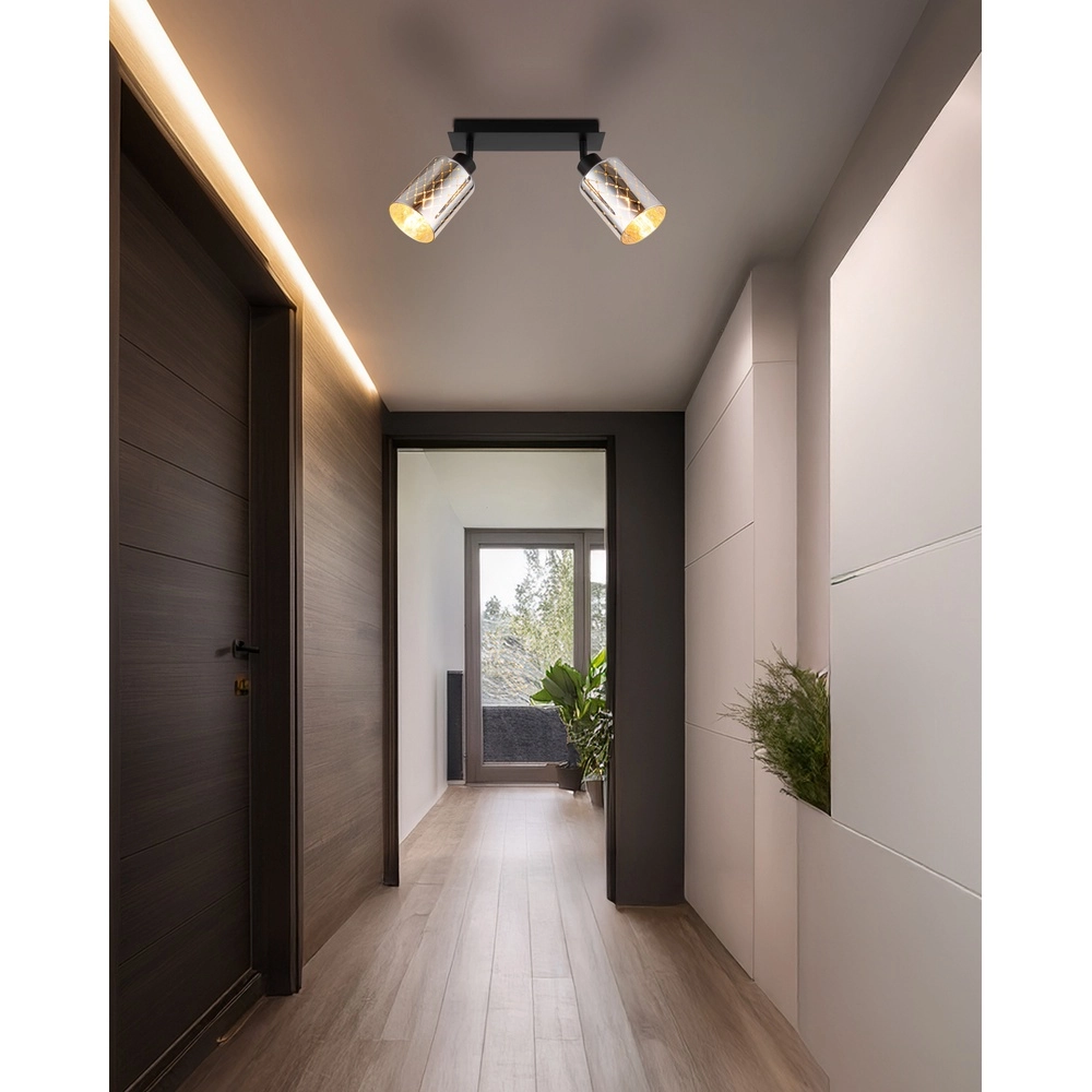 Lampe de plafond à design Alonso 2-noir clair Globo 9007371566259