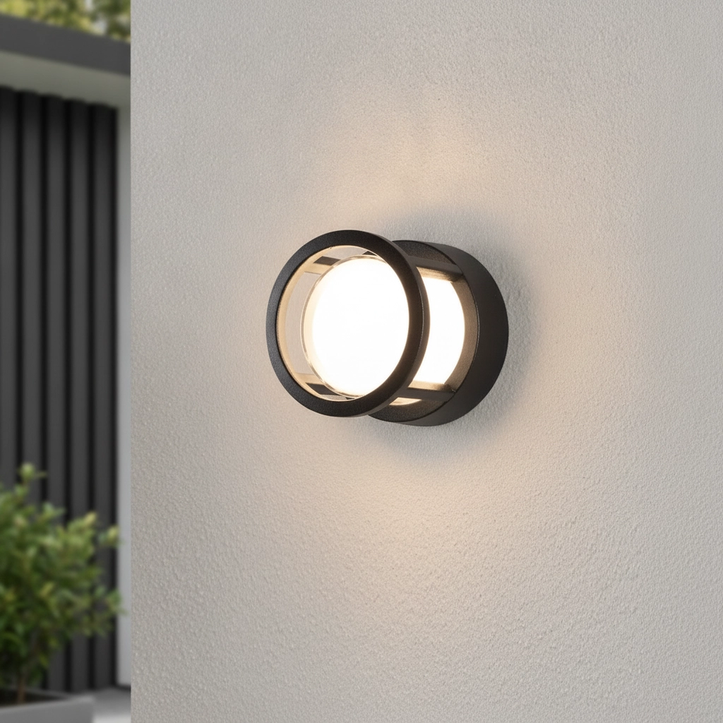 Applique murale design Agosto rond anthracite