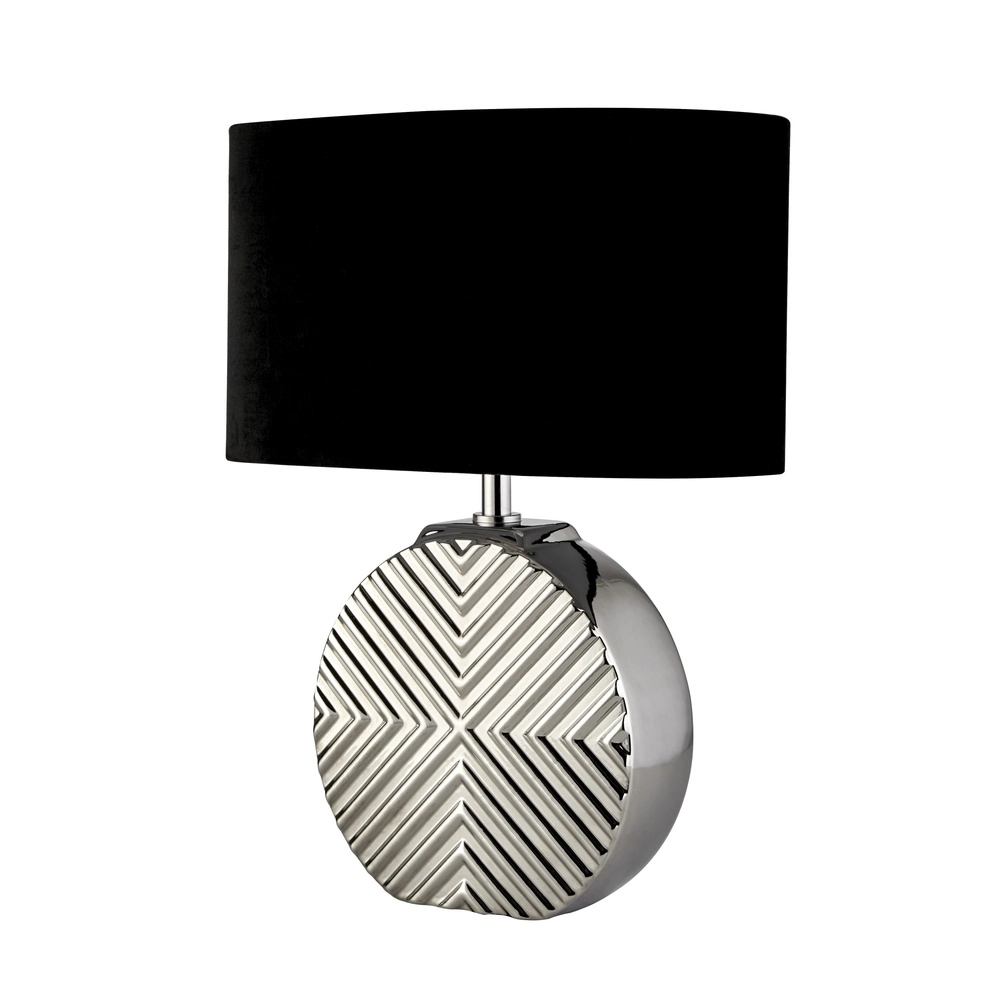 Lampe de table Regen chrome avec noir