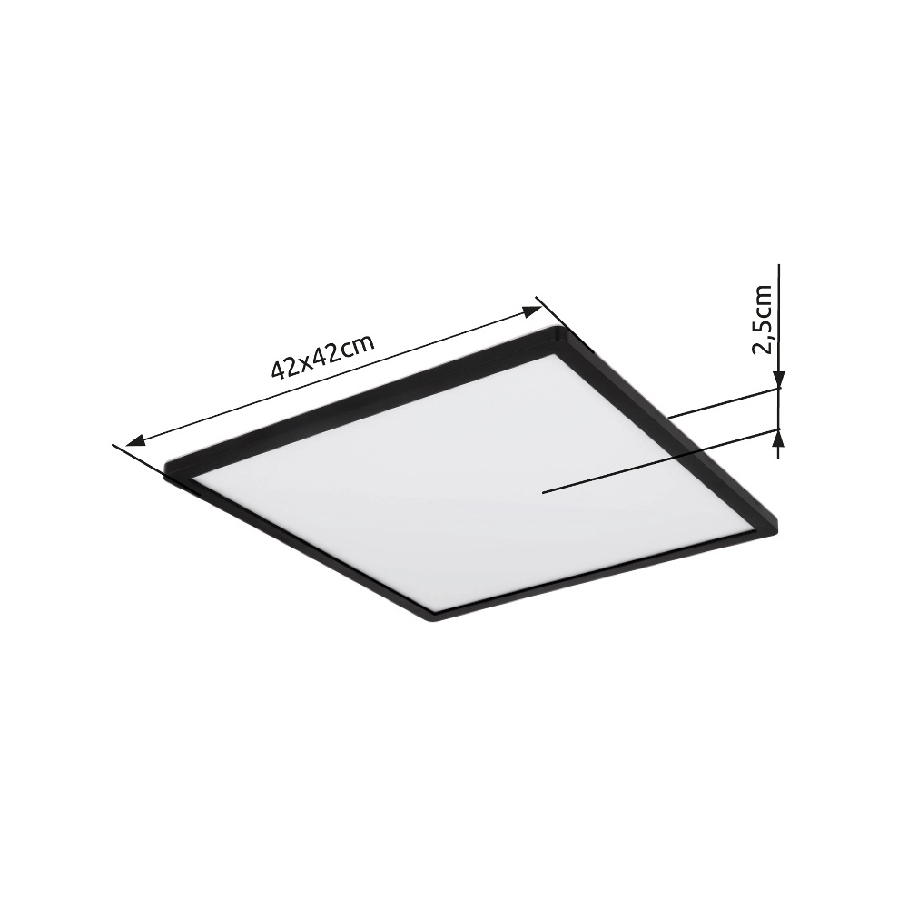 Éclairage de plafond Sapana Carré 42cm Noir Globo 9007371429738