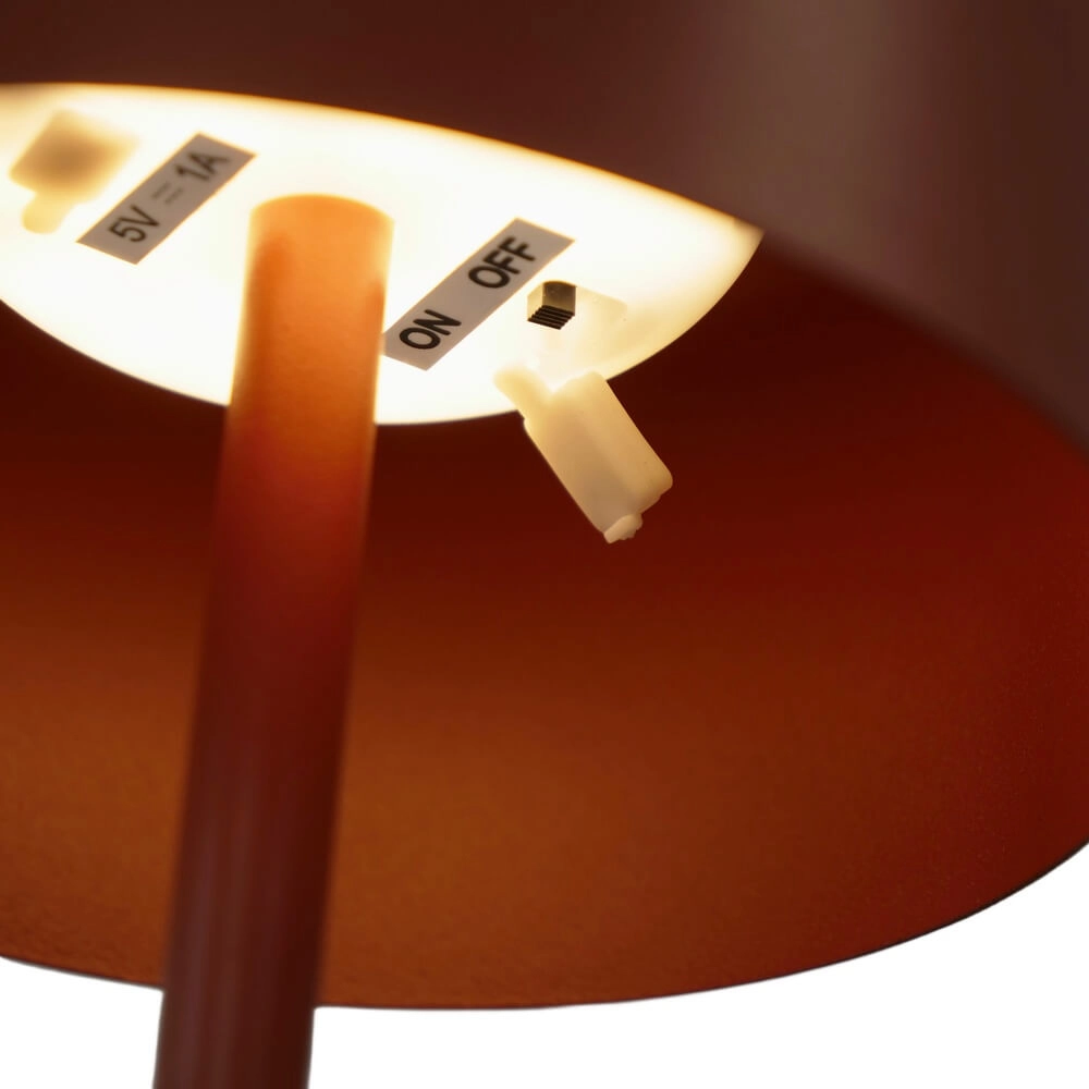 Lampe de table élégante Roccanova Rouge solaire avec USB Eglo 9008606355068
