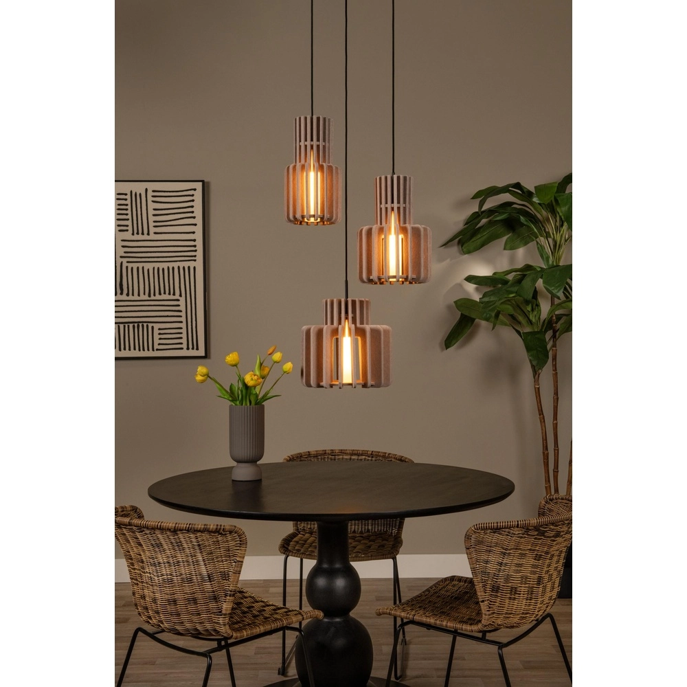 Lampe pendante de conception Rollo Brun sable clair à 3 Lucide 5411212452801