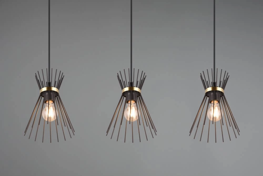 Suspension Rod Design noir 3 lumières Trio 4017807576771