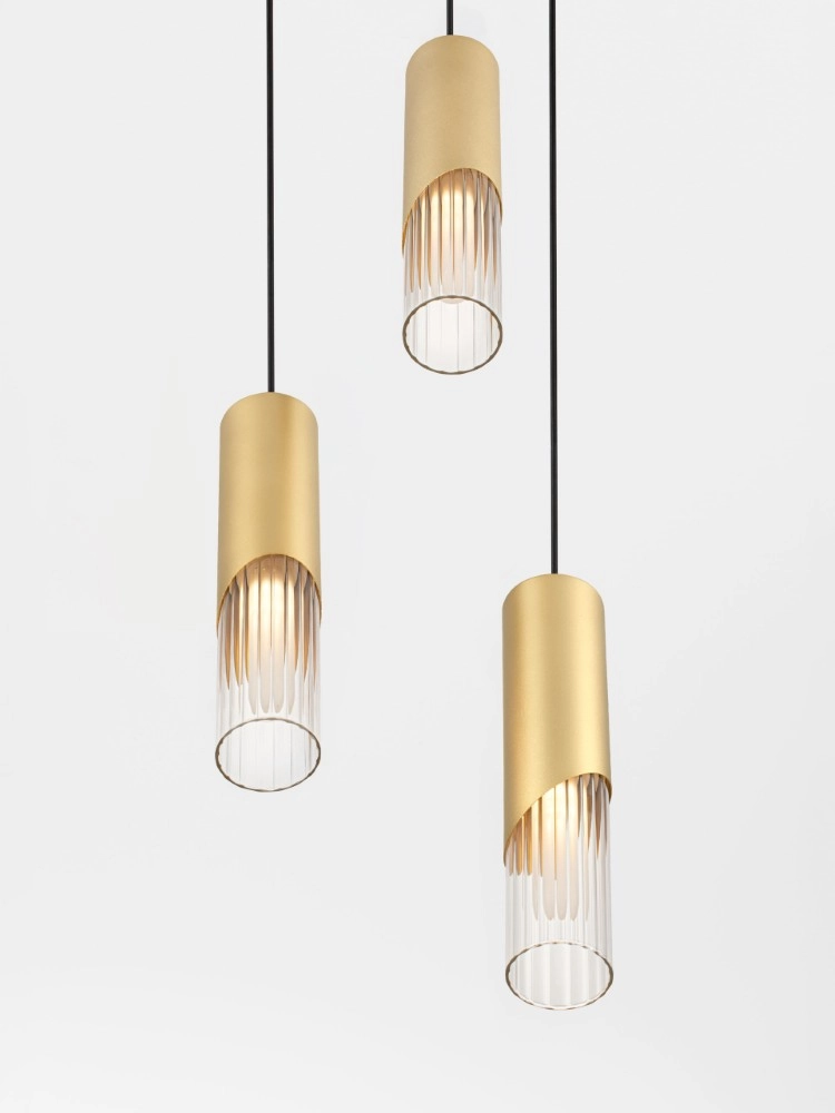 Lampe pendante de conception Modesto Ø 3 feux dorés de 25 cm Lyora 5212063501447