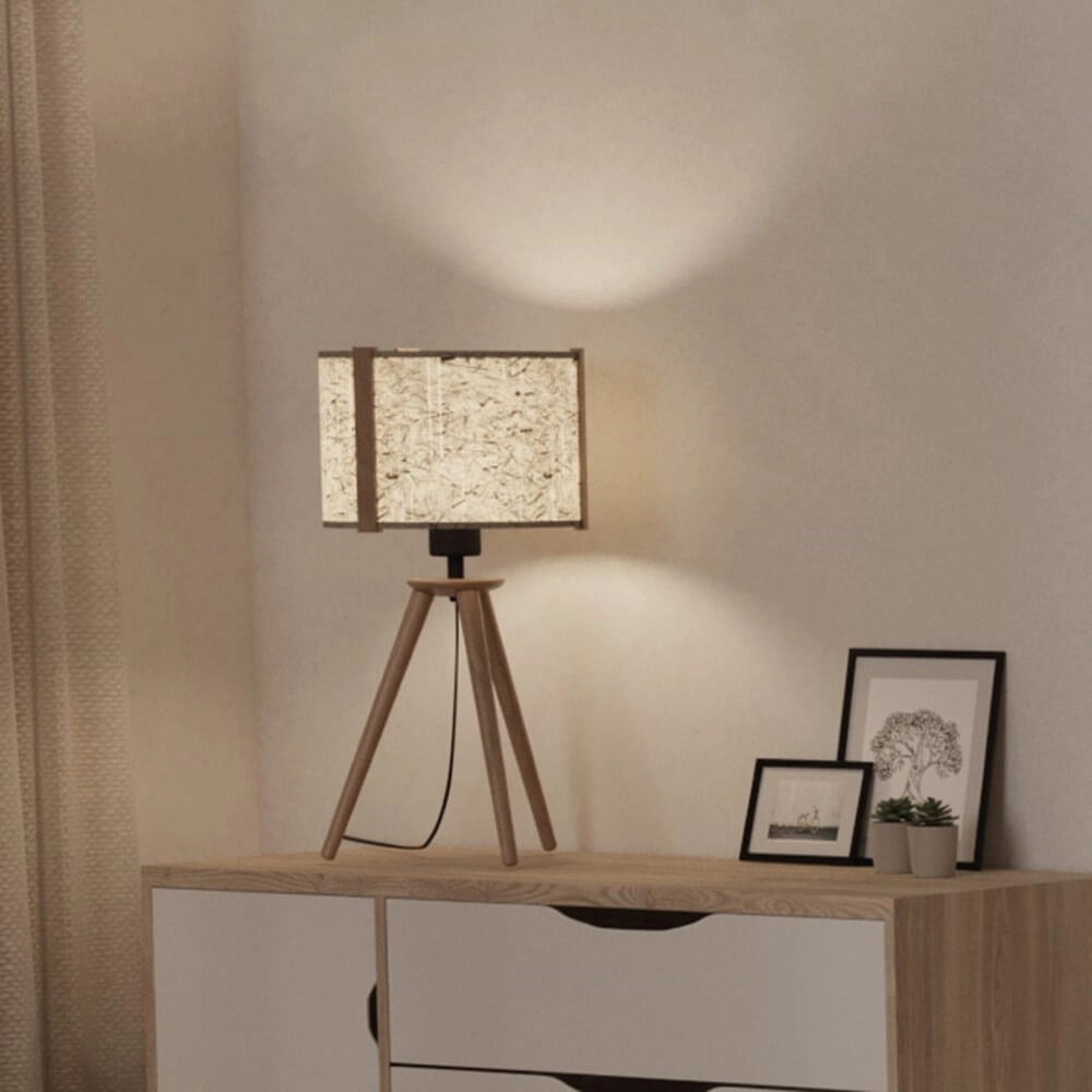 Lampe de table Trépied Hontongas bois avec teinte beige Stars of Light 9008606274642