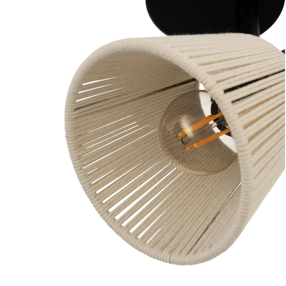 Applique Seagard noir avec rotin Eglo 9008606359820