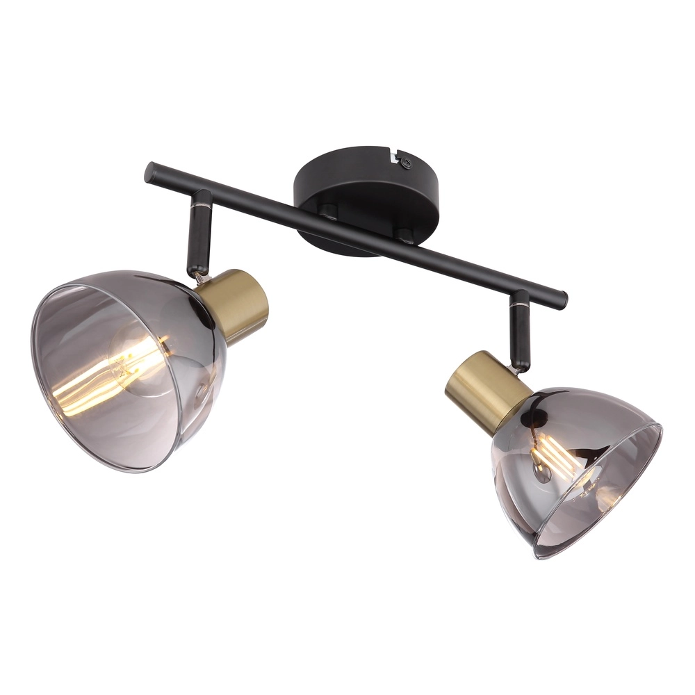 Lampe de plafond à design Jay 2-light noir avec fumée