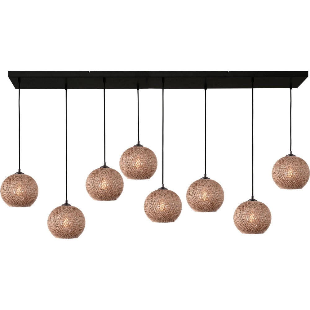Lampe suspendue à 8 lampes Corda rotin Ø 20cm