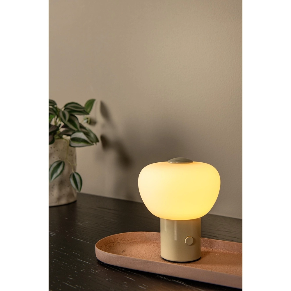 Lampe de table rechargeable Gustav brun sable Lucide 5411212442086
